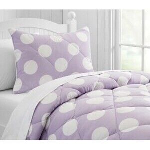Pottery Barn Kids Lavender cozy dot Diamond Quilted Comforter + ShamsFull/ Queen